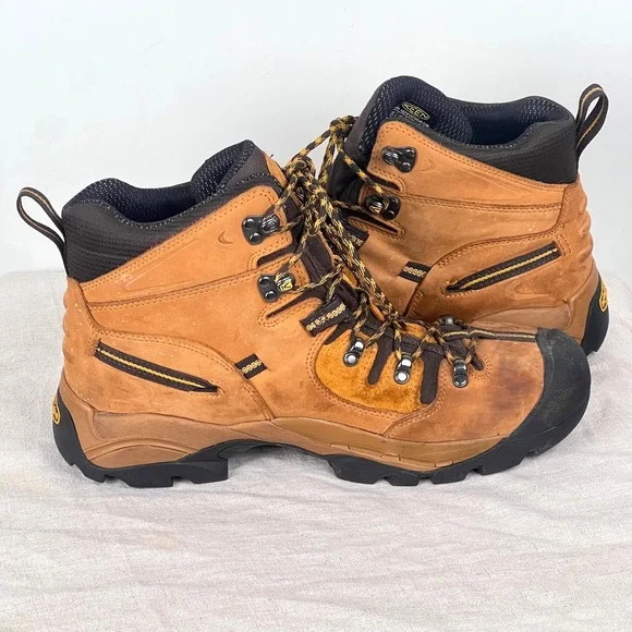 KEEN Mens Waterproof Hiking Boots 12EE Brown Leather Safety Toe READ - Picture 8 of 16